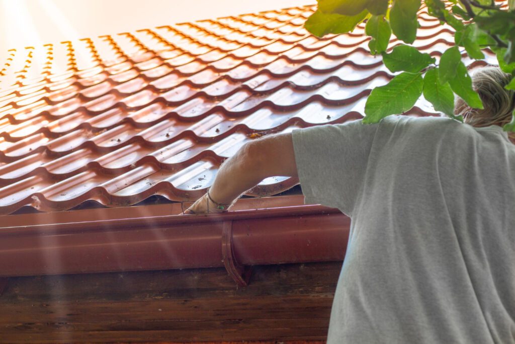 gutter service in okc by Red River Roofing